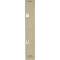Clean Line Lockers, 2 -tier, 12" x 12" x 76", Steel, Beige, Rivet (Assembled) Seaboard Timber Mart