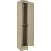 Clean Line Lockers, 2 -tier, 12" x 12" x 76", Steel, Beige, Rivet (Assembled) Seaboard Timber Mart