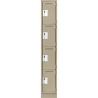Casiers Clean Line, 4 niveaux, 12" x 12" x 76", Acier, Beige, Rivet (assembl&eacute;) Seaboard Timber Mart
