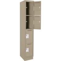 Casiers Clean Line, 4 niveaux, 12" x 12" x 76", Acier, Beige, Rivet (assembl&eacute;) Seaboard Timber Mart