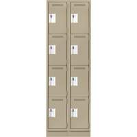 Clean Line Lockers, 4 -tier, Bank of 2, 24" x 12" x 76", Steel, Beige, Rivet (Assembled) Seaboard Timber Mart