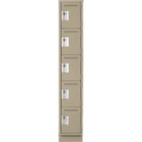 Assembled Clean Line Personal Effects Lockers, 5 -tier, 15" x 76" x 12", Steel Seaboard Timber Mart