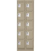 Casiers &agrave; effets personnels et assembl&eacute;s Clean Line, 5 niveaux, Bloc de 2, 15" x 76" x 24", Acier Seaboard Timber Mart