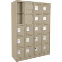 Assembled Clean Line Personal Effects Lockers, 5 -tier, Bank of 4, 15" x 76" x 48", Steel Seaboard Timber Mart