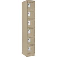 Petits casiers Clean Line, 6 niveaux, 12" x 18" x 76", Acier, Beige, Rivet (assembl&eacute;) Seaboard Timber Mart