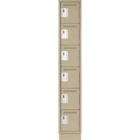Petits casiers Clean Line, 6 niveaux, 12" x 18" x 76", Acier, Beige, Rivet (assembl&eacute;) Seaboard Timber Mart