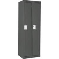 Clean Line Lockers, Bank of 2, 24" x 18" x 72", Steel, Charcoal, Rivet (Assembled) Seaboard Timber Mart