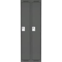 Clean Line Lockers, Bank of 2, 24" x 18" x 72", Steel, Charcoal, Rivet (Assembled) Seaboard Timber Mart