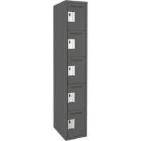 Assembled Clean Line Personal Effects Lockers, 5 -tier, 15" x 72" x 12", Steel Seaboard Timber Mart