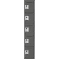 Assembled Clean Line Personal Effects Lockers, 5 -tier, 15" x 72" x 12", Steel Seaboard Timber Mart