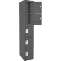 Assembled Clean Line Personal Effects Lockers, 5 -tier, 15" x 72" x 12", Steel Seaboard Timber Mart