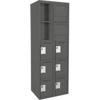 Assembled Clean Line Personal Effects Lockers, 5 -tier, Bank of 2, 12" x 72" x 24", Steel Seaboard Timber Mart