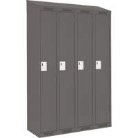 Clean Line Lockers, Bank of 4, 48" x 12" x 78", Steel, Charcoal, Rivet (Assembled) Seaboard Timber Mart