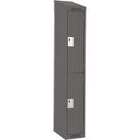 Clean Line Lockers, 2 -tier, 12" x 18" x 78", Steel, Charcoal, Rivet (Assembled) Seaboard Timber Mart