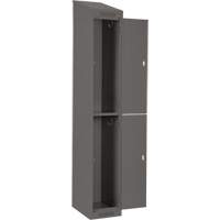 Clean Line Lockers, 2 -tier, Bank of 3, 36" x 18" x 78", Steel, Charcoal, Rivet (Assembled) Seaboard Timber Mart