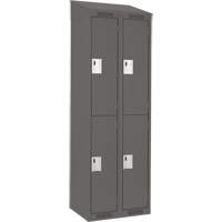 Clean Line Lockers, 2 -tier, Bank of 2, 24" x 18" x 78", Steel, Charcoal, Rivet (Assembled) Seaboard Timber Mart