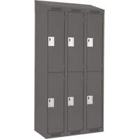 Clean Line Lockers, 2 -tier, Bank of 3, 36" x 18" x 78", Steel, Charcoal, Rivet (Assembled) Seaboard Timber Mart
