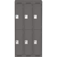 Clean Line Lockers, 2 -tier, Bank of 3, 36" x 18" x 78", Steel, Charcoal, Rivet (Assembled) Seaboard Timber Mart