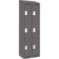 Clean Line Lockers, 3 -tier, Bank of 2, 24" x 18" x 78", Steel, Charcoal, Rivet (Assembled) Seaboard Timber Mart