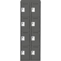 Casiers Clean Line, 4 niveaux, Bloc de 2, 24" x 18" x 78", Acier, Charbon, Rivet (assembl&eacute;) Seaboard Timber Mart