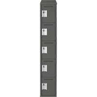 Clean Line Lockers, 5 -tier, 12" x 18" x 78", Steel, Charcoal, Rivet (Assembled) Seaboard Timber Mart