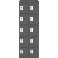 Casiers &agrave; effets personnels et assembl&eacute;s Clean Line, 5 niveaux, Bloc de 2, 15" x 78" x 24", Acier Seaboard Timber Mart