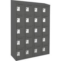 Assembled Clean Line Personal Effects Lockers, 5 -tier, Bank of 4, 15" x 78" x 48", Steel Seaboard Timber Mart