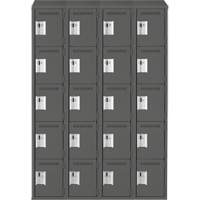 Assembled Clean Line Personal Effects Lockers, 5 -tier, Bank of 4, 15" x 78" x 48", Steel Seaboard Timber Mart