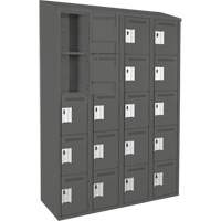 Assembled Clean Line Personal Effects Lockers, 5 -tier, Bank of 4, 15" x 78" x 48", Steel Seaboard Timber Mart