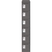 Clean Line Lockerette, 6 -tier, 12" x 18" x 78", Steel, Charcoal, Rivet (Assembled) Seaboard Timber Mart