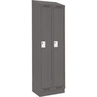 Clean Line Lockers, Bank of 2, 24" x 18" x 82", Steel, Charcoal, Rivet (Assembled) Seaboard Timber Mart