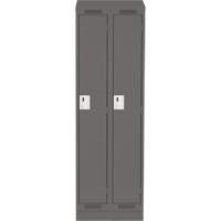 Clean Line Lockers, Bank of 2, 24" x 18" x 82", Steel, Charcoal, Rivet (Assembled) Seaboard Timber Mart