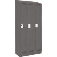 Clean Line Lockers, Bank of 3, 36" x 18" x 82", Steel, Charcoal, Rivet (Assembled) Seaboard Timber Mart