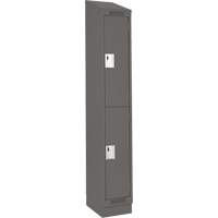 Clean Line Lockers, 2 -tier, 12" x 18" x 82", Steel, Charcoal, Rivet (Assembled) Seaboard Timber Mart