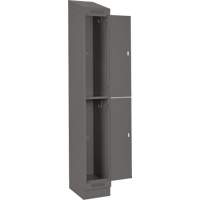 Clean Line Lockers, 2 -tier, 12" x 18" x 82", Steel, Charcoal, Rivet (Assembled) Seaboard Timber Mart