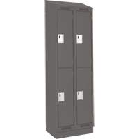 Clean Line Lockers, 2 -tier, Bank of 2, 24" x 18" x 82", Steel, Charcoal, Rivet (Assembled) Seaboard Timber Mart