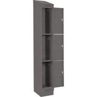 Clean Line Lockers, 3 -tier, 12" x 18" x 82", Steel, Charcoal, Rivet (Assembled) Seaboard Timber Mart