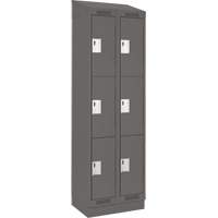 Clean Line Lockers, 3 -tier, Bank of 2, 24" x 18" x 82", Steel, Charcoal, Rivet (Assembled) Seaboard Timber Mart