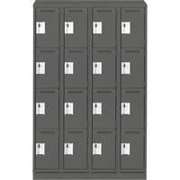 Casiers Clean Line, 4 niveaux, Bloc de 4, 48" x 18" x 82", Acier, Charbon, Rivet (assembl&eacute;) Seaboard Timber Mart