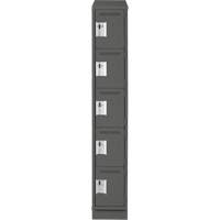 Clean Line Lockers, 5 -tier, 12" x 18" x 82", Steel, Charcoal, Rivet (Assembled) Seaboard Timber Mart