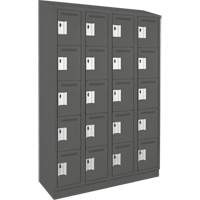 Assembled Clean Line Personal Effects Lockers, 5 -tier, Bank of 4, 15" x 82" x 48", Steel Seaboard Timber Mart