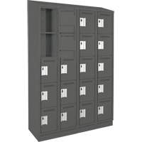 Assembled Clean Line Personal Effects Lockers, 5 -tier, Bank of 4, 15" x 82" x 48", Steel Seaboard Timber Mart