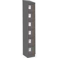Clean Line Lockerette, 6 -tier, 12" x 18" x 82", Steel, Charcoal, Rivet (Assembled) Seaboard Timber Mart