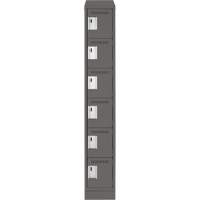 Clean Line Lockerette, 6 -tier, 12" x 18" x 82", Steel, Charcoal, Rivet (Assembled) Seaboard Timber Mart
