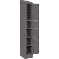 Clean Line Lockerette, 6 -tier, Bank of 4, 48" x 18" x 82", Steel, Charcoal, Rivet (Assembled) Seaboard Timber Mart