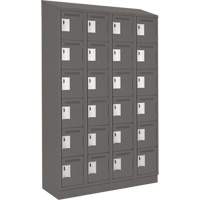 Clean Line Lockerette, 6 -tier, Bank of 4, 48" x 18" x 82", Steel, Charcoal, Rivet (Assembled) Seaboard Timber Mart