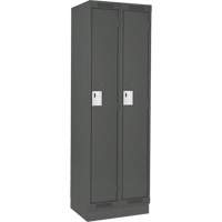 Clean Line Lockers, Bank of 2, 24" x 18" x 76", Steel, Charcoal, Rivet (Assembled) Seaboard Timber Mart