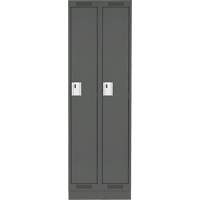 Clean Line Lockers, Bank of 2, 24" x 18" x 76", Steel, Charcoal, Rivet (Assembled) Seaboard Timber Mart