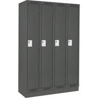 Clean Line Lockers, Bank of 4, 48" x 18" x 76", Steel, Charcoal, Rivet (Assembled) Seaboard Timber Mart
