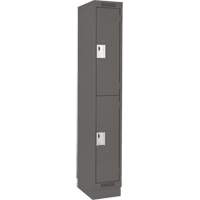 Clean Line Lockers, 2 -tier, 12" x 12" x 76", Steel, Charcoal, Rivet (Assembled) Seaboard Timber Mart